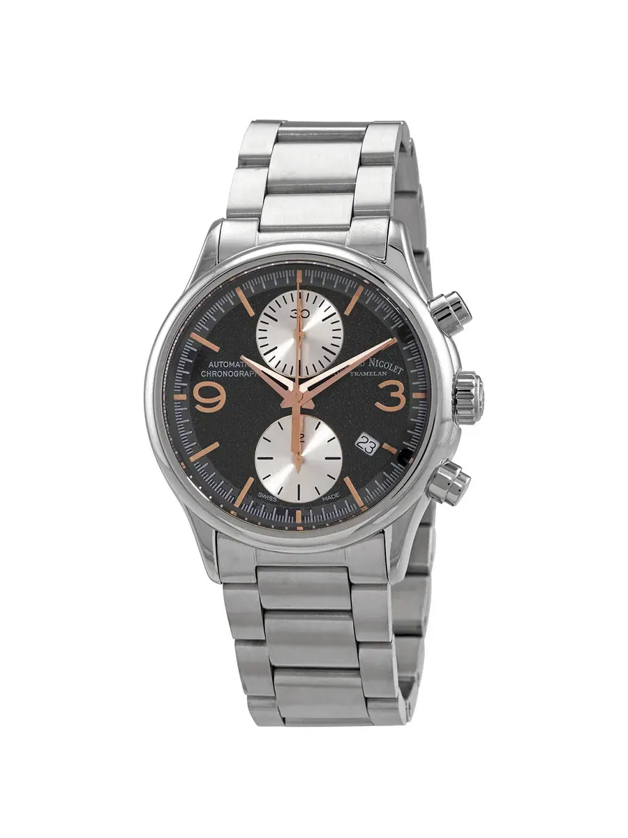 Мужские часы Armand Nicolet MHA Chronograph Automatic с черным циферблатом A844HAA-NS-M2850A — изображение 1 из 3