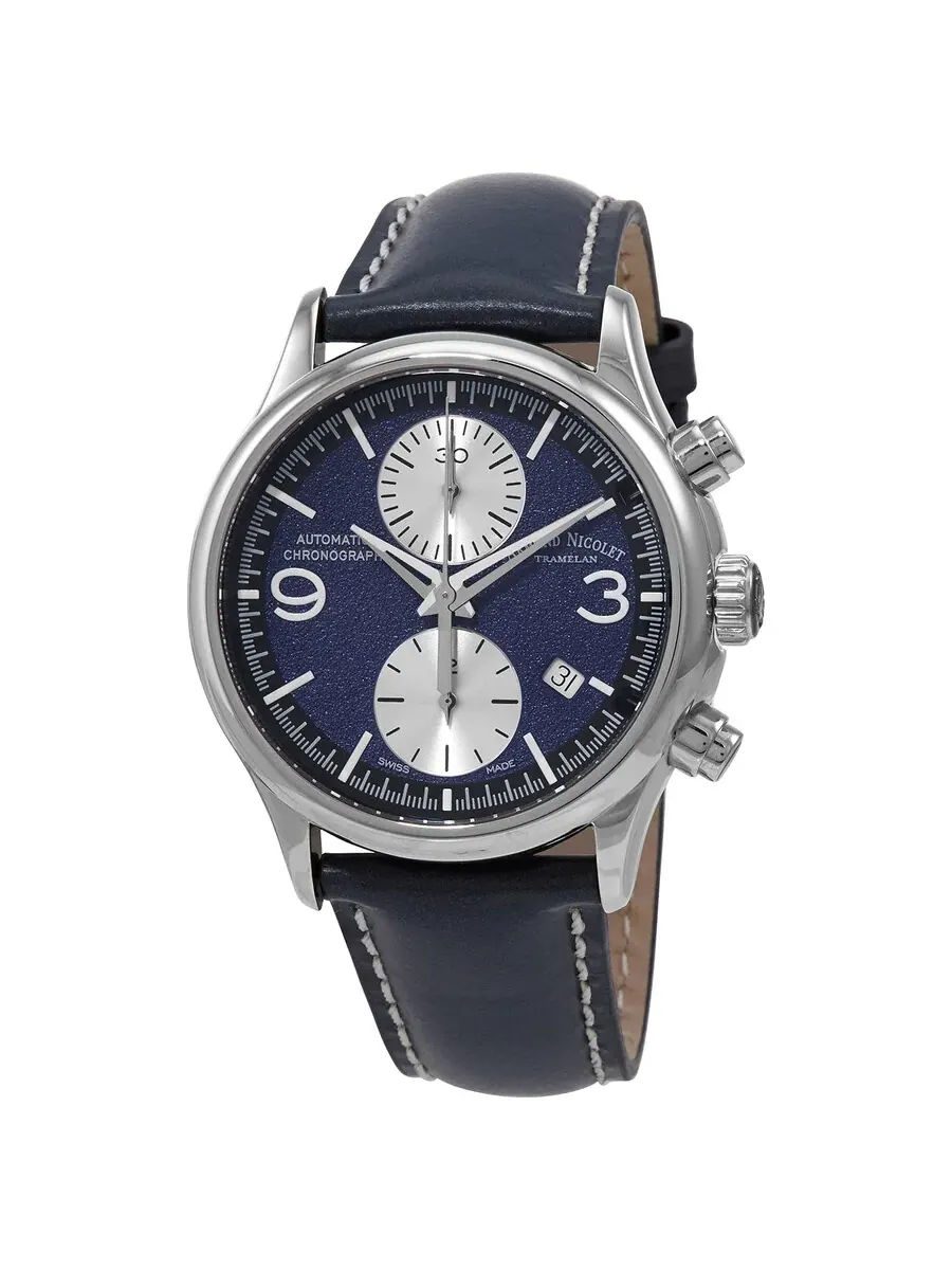 Мужские часы Armand Nicolet MHA Chronograph Automatic с темно-синим циферблатом A844HAA-BU-P140BU2 — изображение 1 из 3