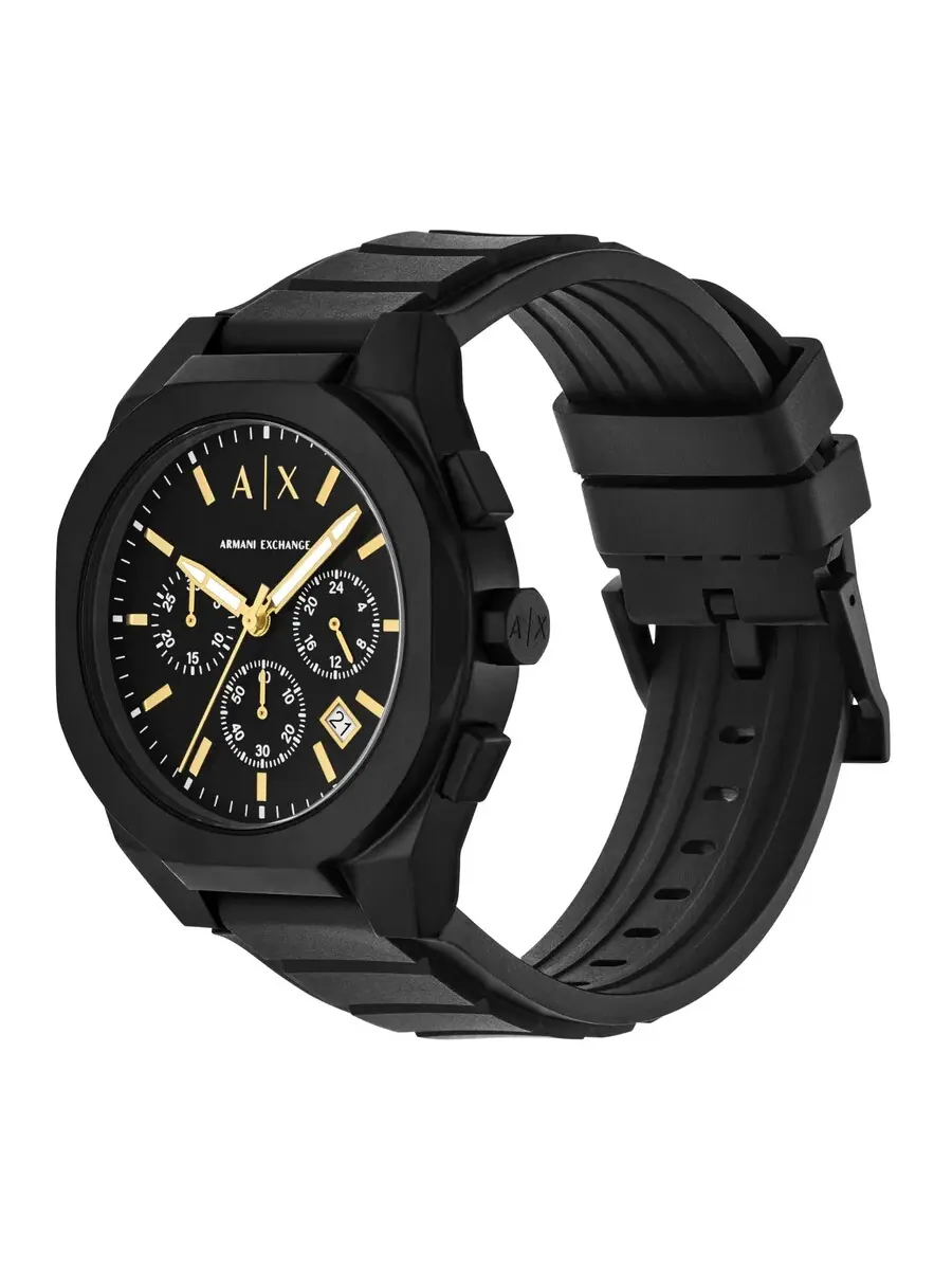 Часы Armani Exchange Rafael Chronograph Quartz Black Dial Watch AX7165SET — изображение 2 из 3, оттенок черный