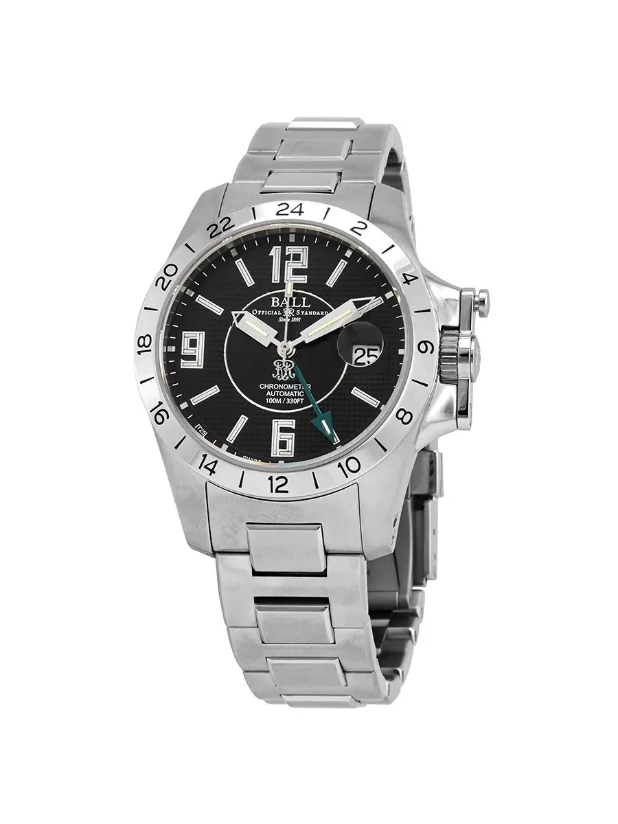 Мужские часы Ball Engineer Hydrocarbon Magnate GMT Automatic с черным циферблатом GM2098C-SCAJ-BK