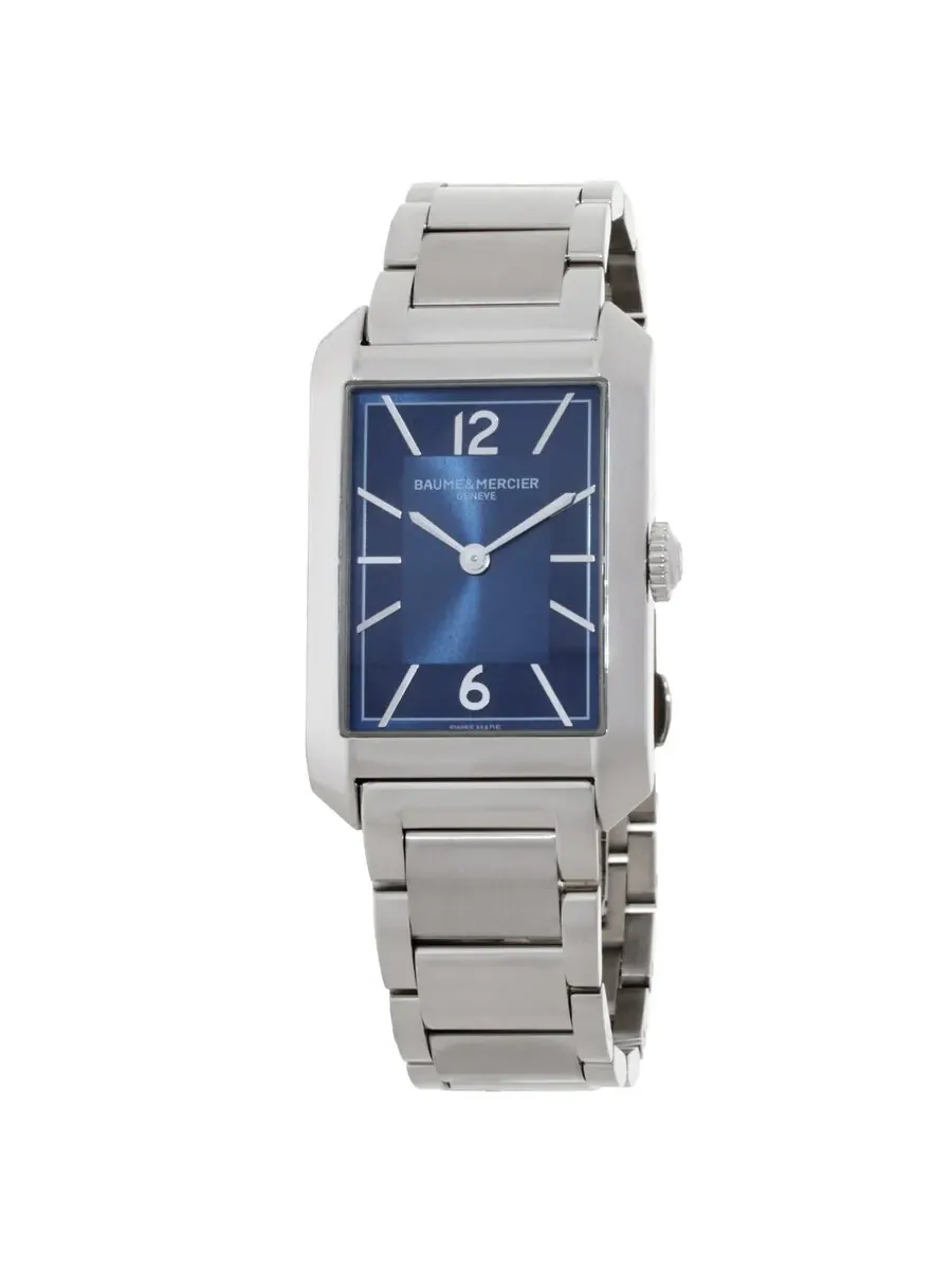Мужские часы Baume et Mercier Hampton Quartz с синим циферблатом M0A10754 — изображение 1 из 3, оттенок серебряный