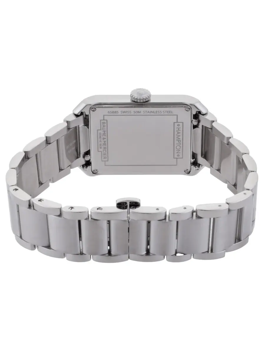 Мужские часы Baume et Mercier Hampton Quartz с синим циферблатом M0A10754 — изображение 3 из 3, оттенок серебряный