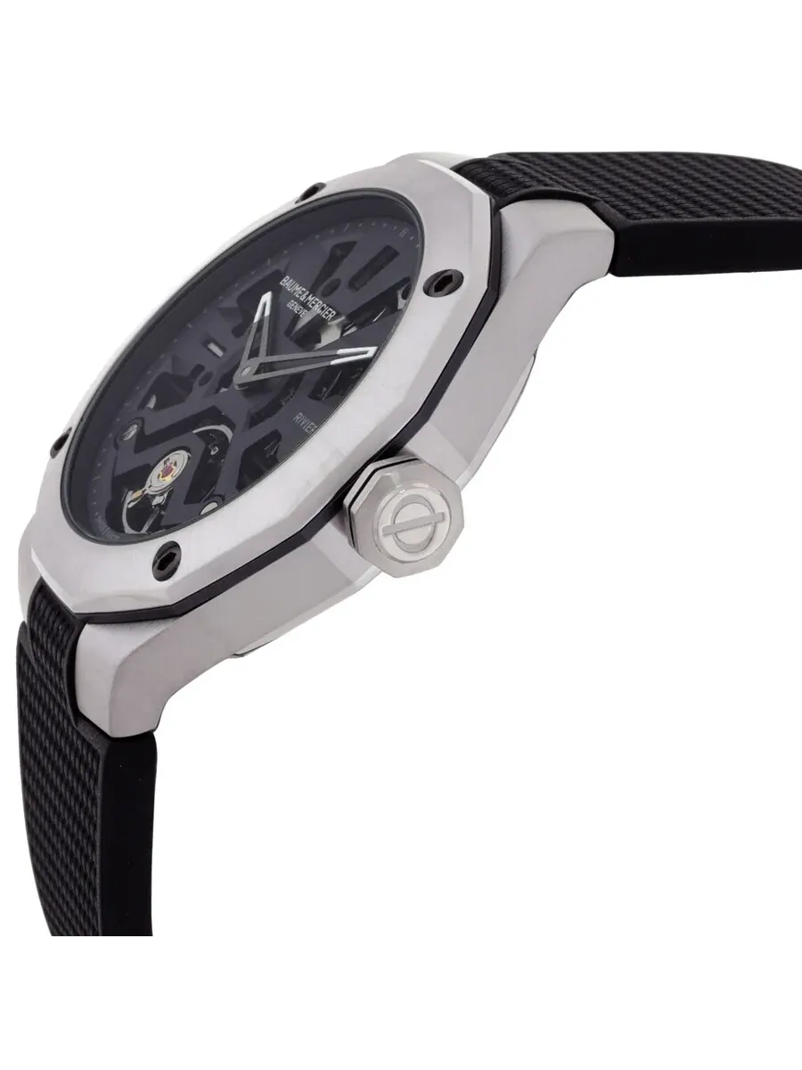 Мужские часы Baume et Mercier Riviera Automatic с черным циферблатом M0A10721 — изображение 2 из 3, оттенок серебряный