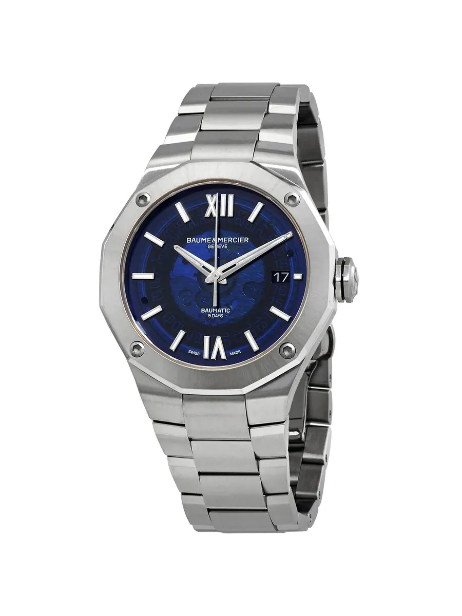 Мужские автоматические часы Baume et Mercier Riviera с синим циферблатом, модель M0A10616 — изображение 1 из 3