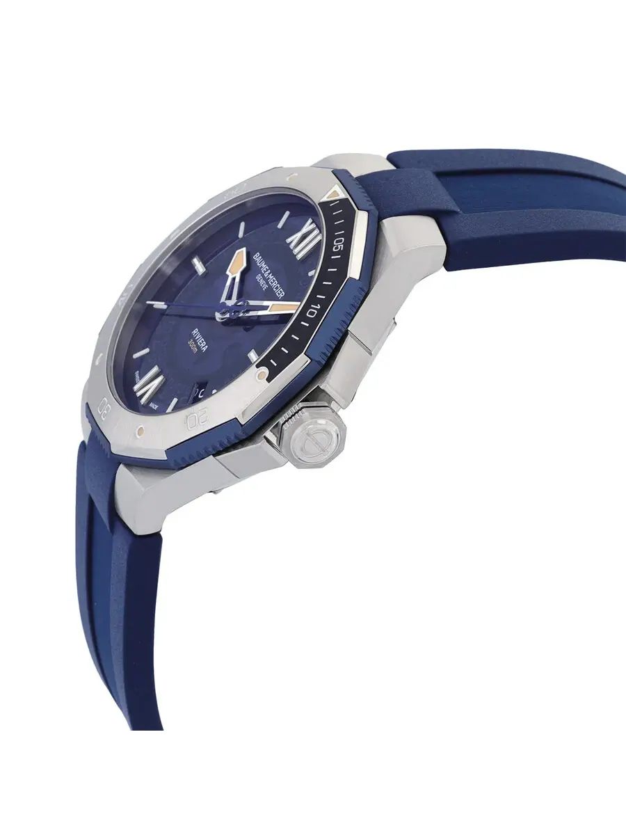 Мужские часы Baume et Mercier Riviera Automatic с синим циферблатом M0A10716 — изображение 2 из 3, оттенок серебряный