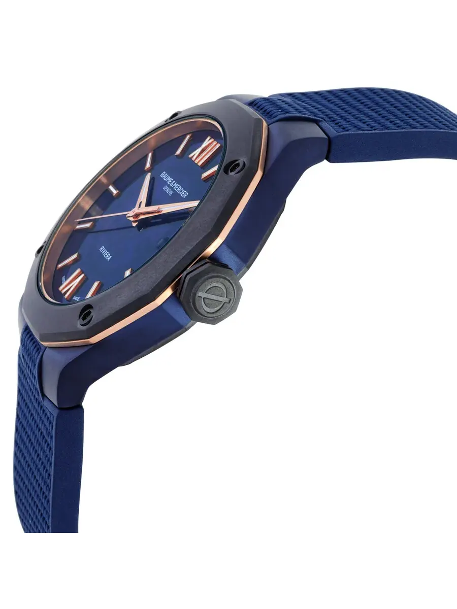 Мужские часы Baume et Mercier Riviera Automatic с синим циферблатом M0A10769 — изображение 2 из 3, оттенок серый