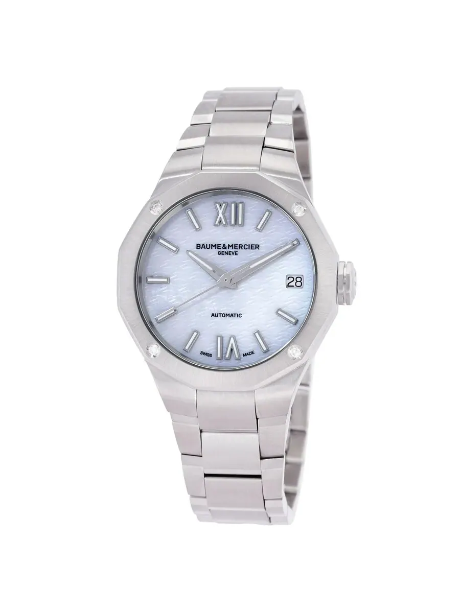Женские механические часы Baume et Mercier Riviera с бриллиантами M0A10676 — изображение 1 из 3, оттенок серебряный