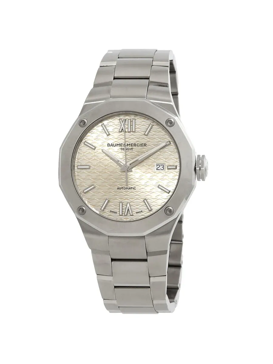 Мужские часы Baume et Mercier Riviera Automatic с серебристым циферблатом, модель 10622 — изображение 1 из 3