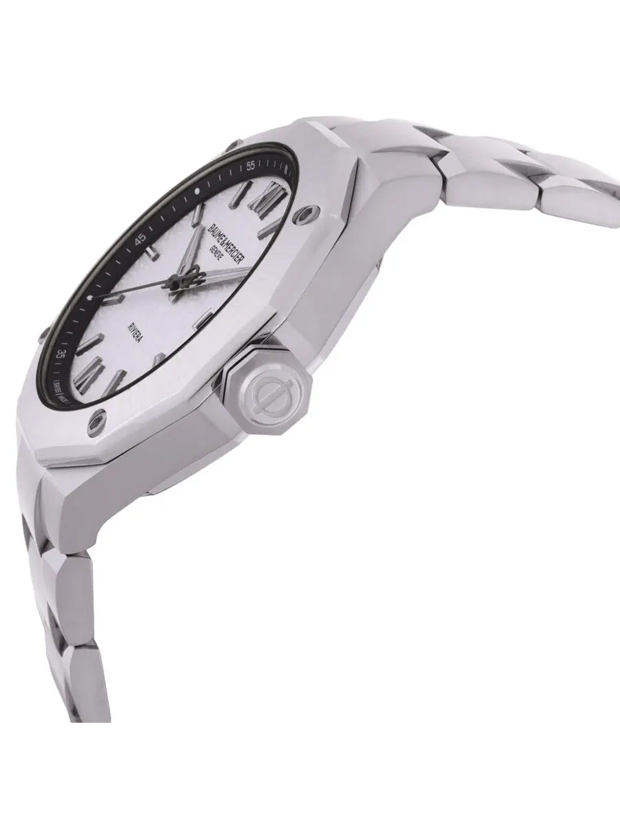 Мужские часы Baume et Mercier Riviera Automatic с серебристым циферблатом 10829 — изображение 2 из 3, оттенок серебряный