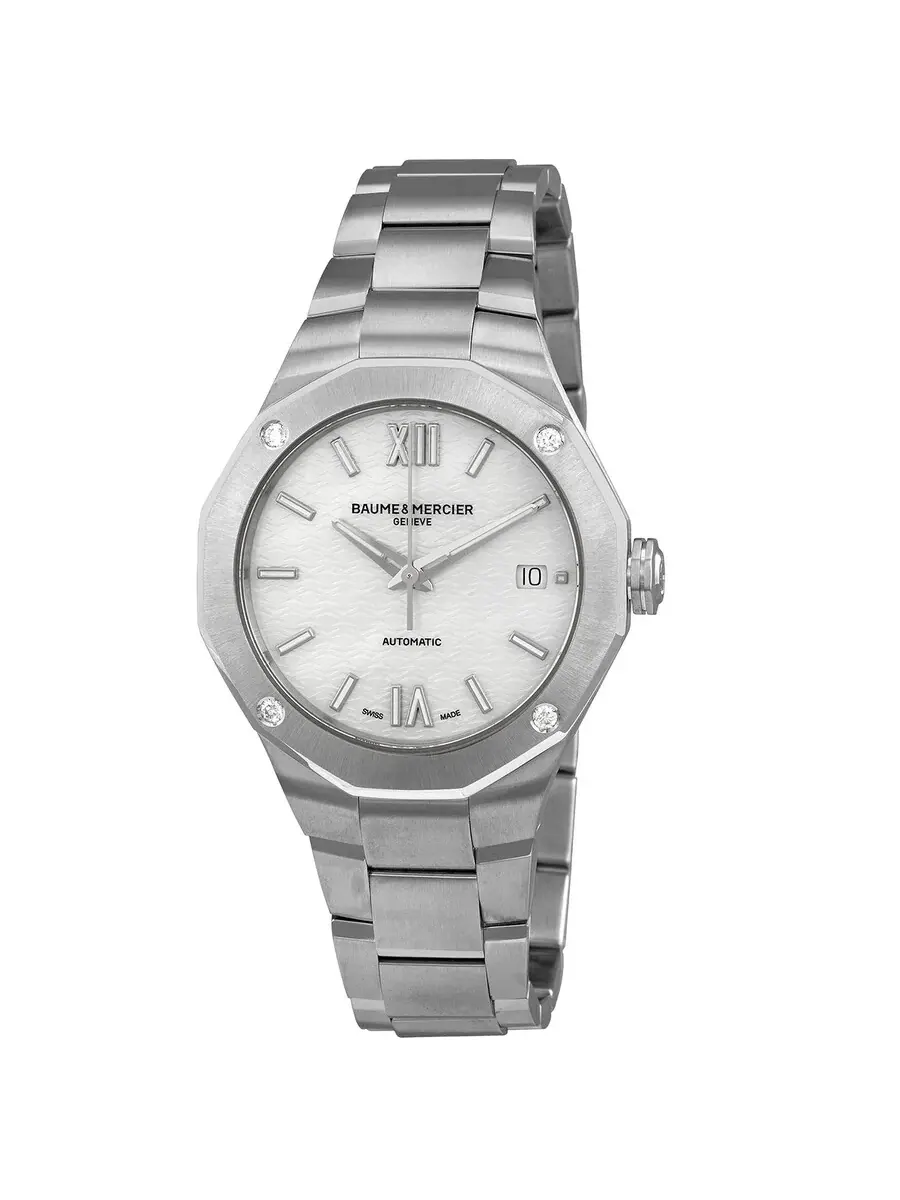 Часы Baume et Mercier Riviera Automatic с серебристым циферблатом для унисекс M0A10663 — изображение 1 из 3