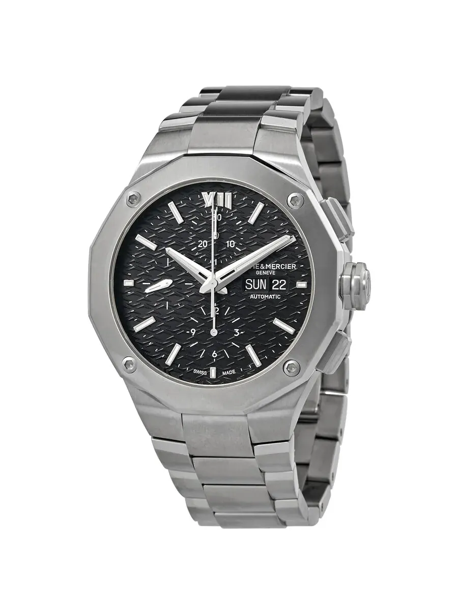 Мужские часы Baume et Mercier Riviera Chronograph Automatic с черным циферблатом M0A10624