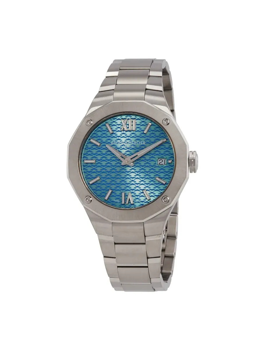 Женские кварцевые часы Baume et Mercier Riviera с синим циферблатом MOA10612