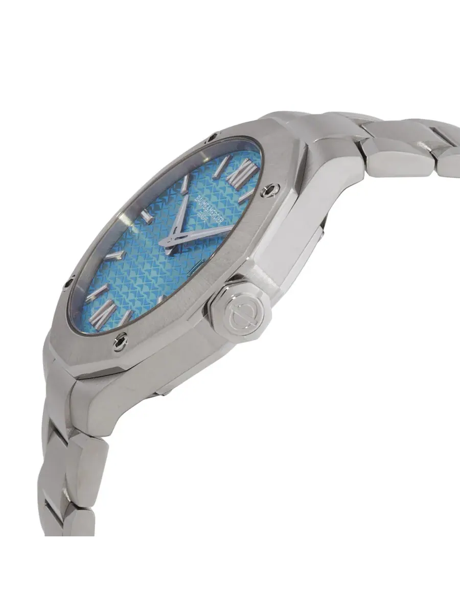 Женские кварцевые часы Baume et Mercier Riviera с синим циферблатом MOA10612 — изображение 2 из 3, оттенок серебряный