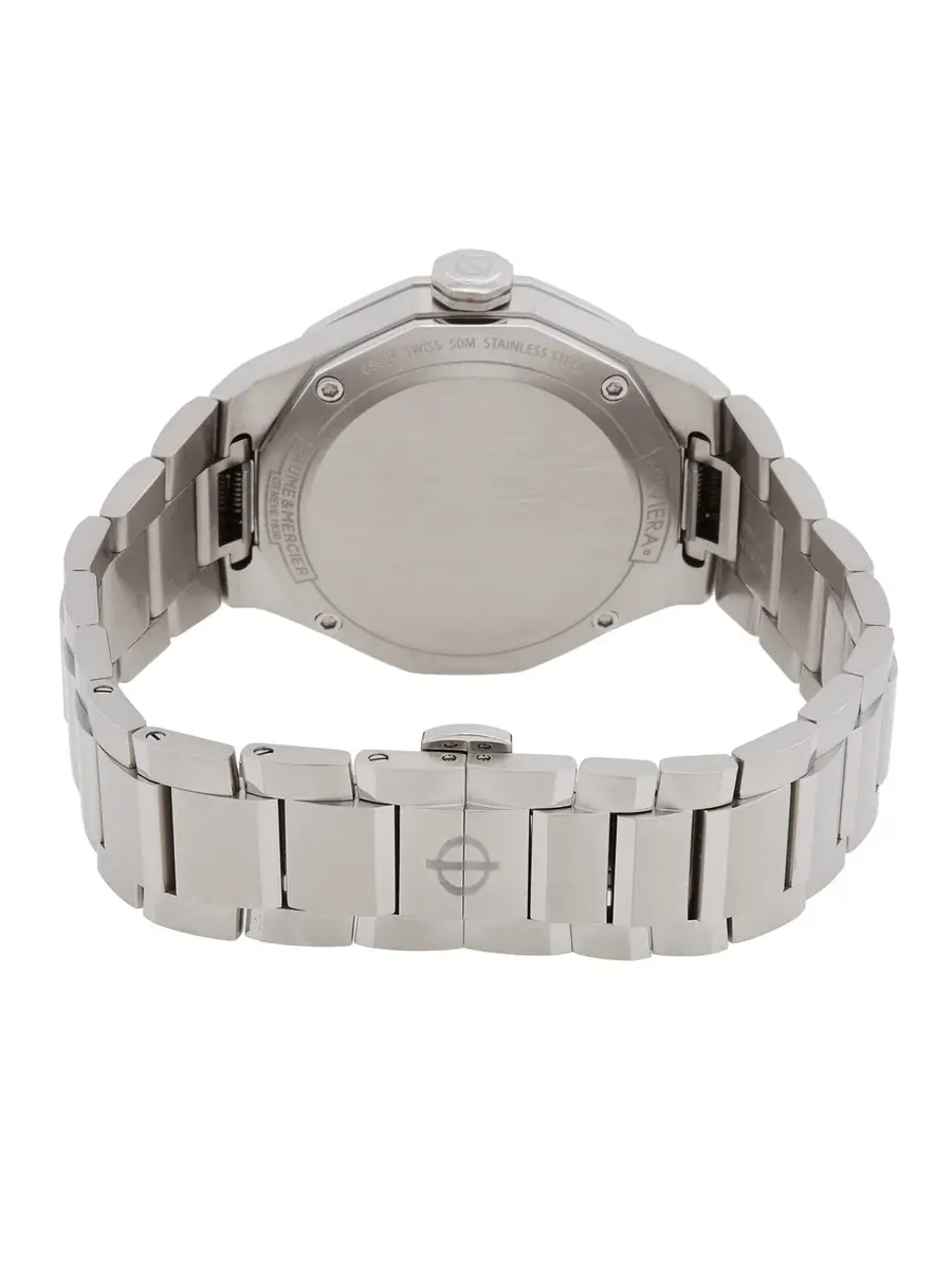 Женские кварцевые часы Baume et Mercier Riviera с синим циферблатом MOA10612 — изображение 3 из 3, оттенок серебряный