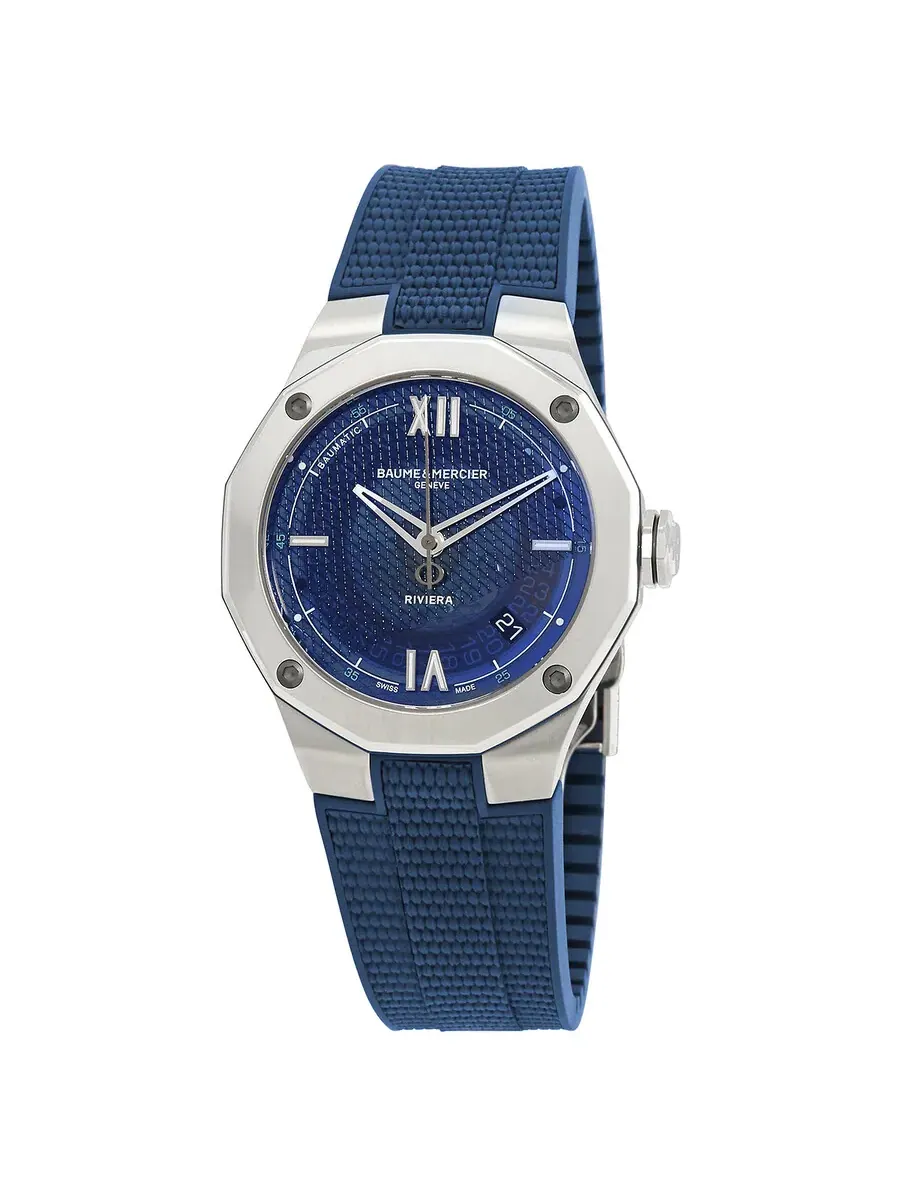 Мужские часы Baume et Mercier Rivieria Automatic с синим циферблатом M0A10701