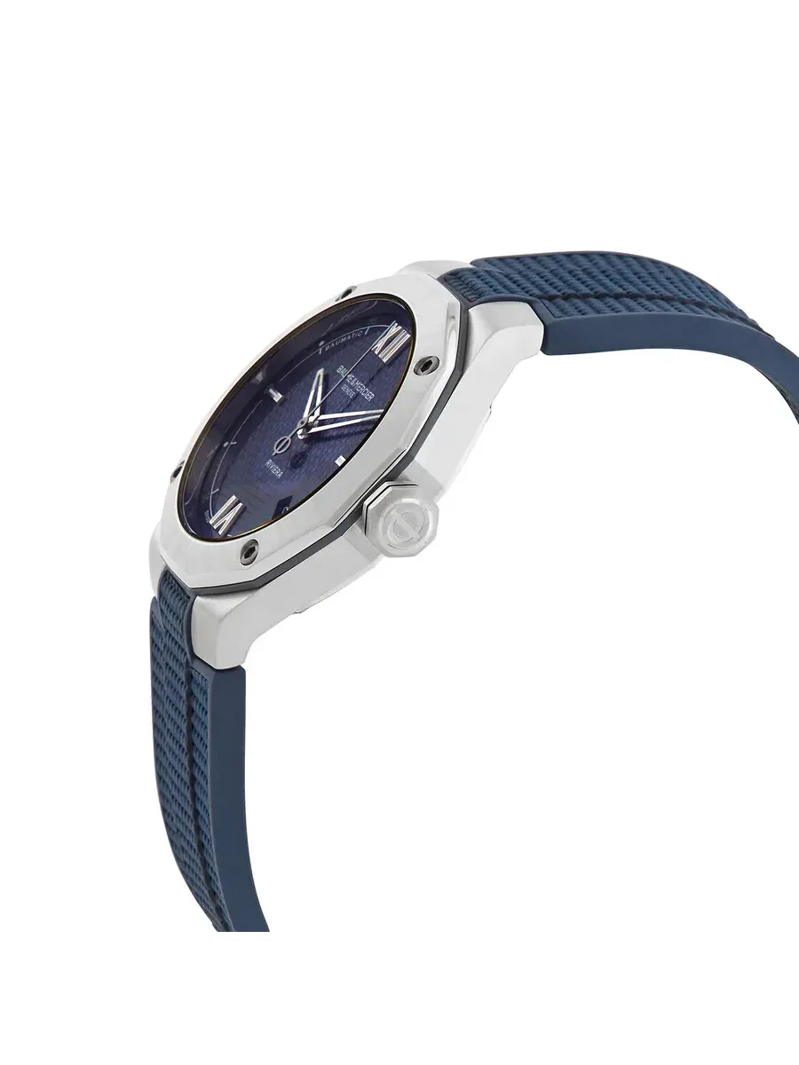 Мужские часы Baume et Mercier Rivieria Automatic с синим циферблатом M0A10701 — изображение 2 из 3, оттенок серебряный