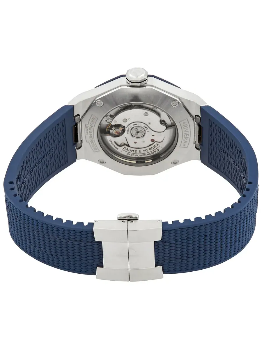 Мужские часы Baume et Mercier Rivieria Automatic с синим циферблатом M0A10701 — изображение 3 из 3, оттенок серебряный