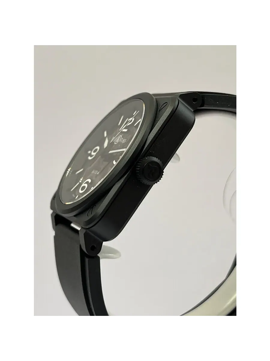 Мужские автоматические часы Bell and Ross BR 03 с черным циферблатом BR03A-BL-SKCE/SRB — черный