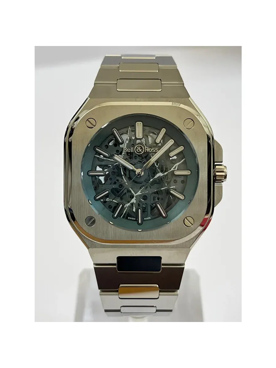 Мужские часы Bell and Ross BR-05 Automatic с синим циферблатом BR05A-AB-SKST/SST — изображение 1 из 3, оттенок серебряный