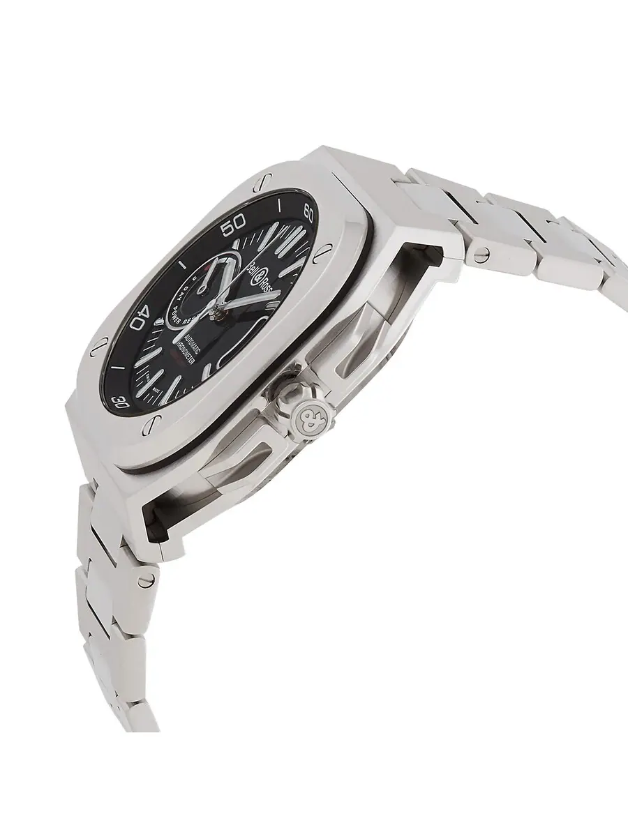Мужские часы Bell and Ross Instruments с автоматическим механизмом и черным циферблатом BRX5RBLSTSST — изображение 2 из 3
