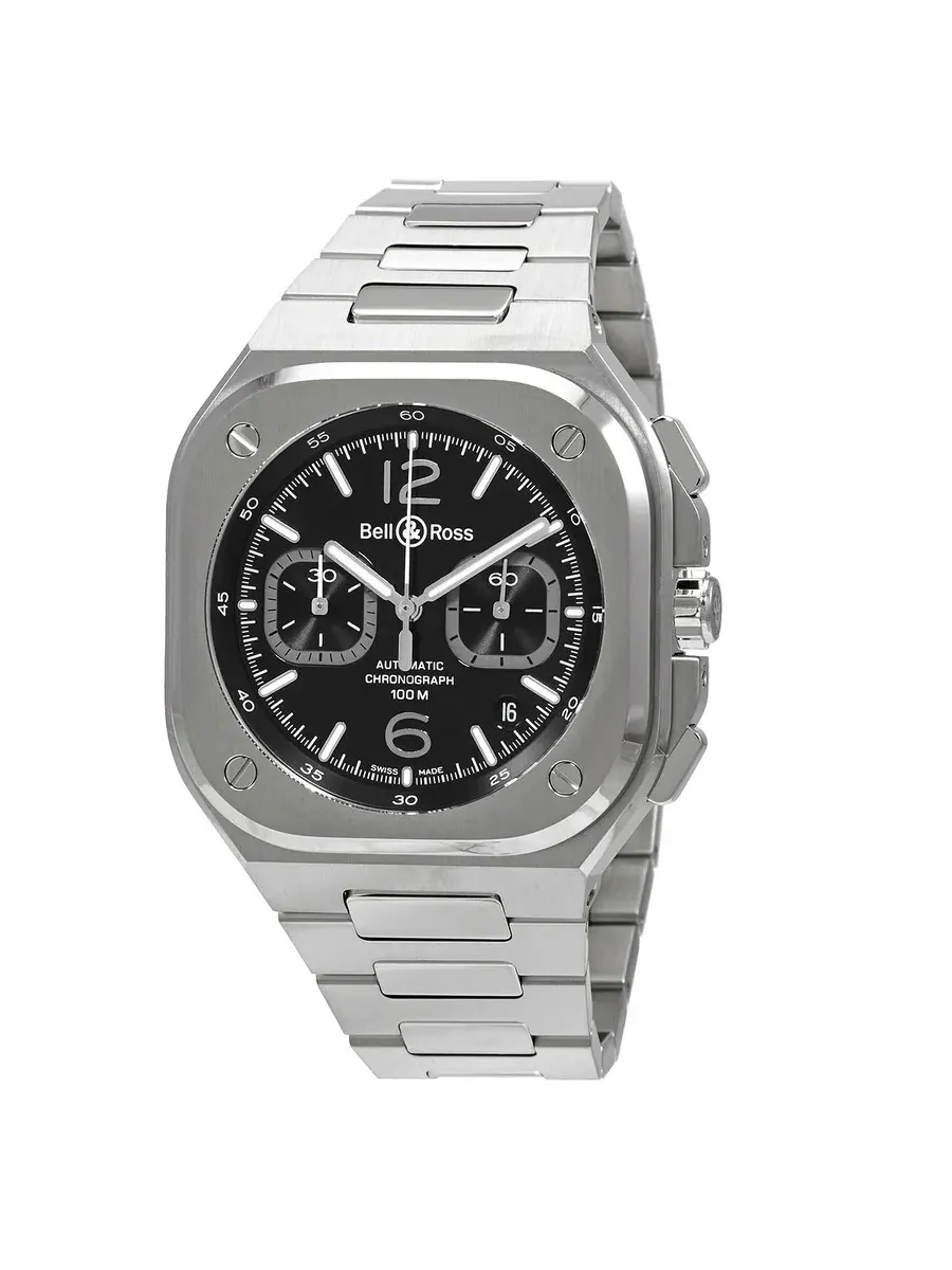 Мужские часы Bell and Ross Instruments Chronograph Automatic с черным циферблатом BR05C-BL-ST/SST — изображение 1 из 3