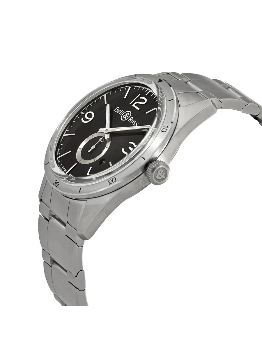 Мужские винтажные автоматические часы Bell and Ross с черным циферблатом BRV123-BS-ST/SST — изображение 2 из 3