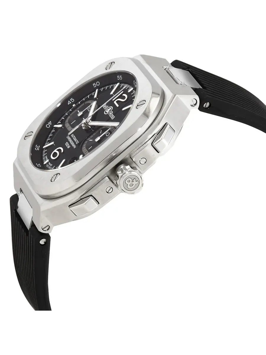 Мужские часы Bell and Ross Urban BR 05 Chrono Automatic с черным циферблатом BR05C-BLC-ST/SRB — изображение 2 из 3