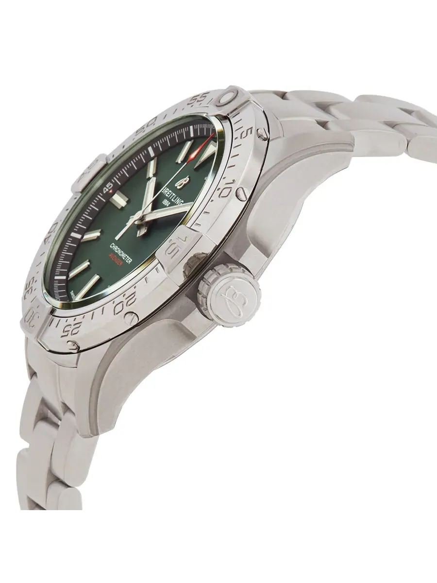Мужские часы Breitling Avenger Automatic с зеленым циферблатом A17328101L1A1 — изображение 2 из 4, оттенок серебряный
