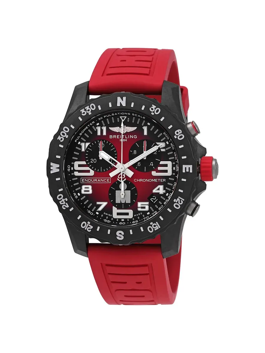 Мужские кварцевые часы Breitling Endurance Pro Chronograph с красным циферблатом, модель X823109A1K1S1