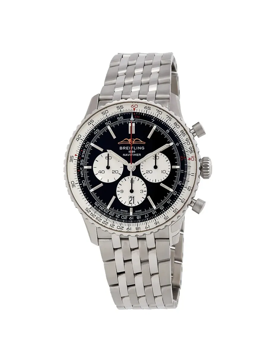 Часы Breitling Navitimer Chronograph Automatic Chronometer для мужчин с черным циферблатом AB0137211B1A1 — изображение 1 из 3