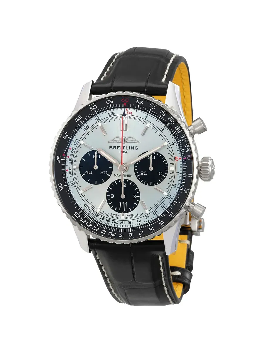Мужские часы Breitling Navitimer Chronograph Automatic Chronometer с синим циферблатом AB0138241C1P1