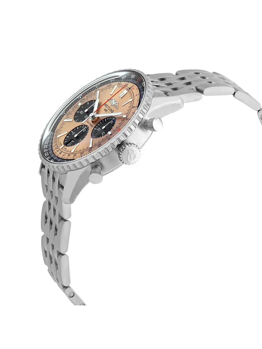 Часы Breitling Navitimer Chronograph Automatic Chronometer для мужчин с коричневым циферблатом AB0138241K1A1