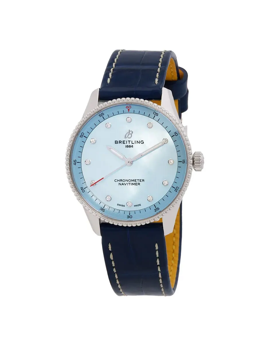 Женские часы Breitling Navitimer Quartz Chronometer с бриллиантами A77320171C1P1 — изображение 1 из 3, оттенок серебряный