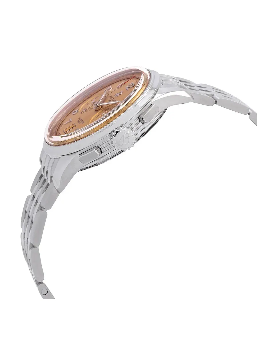 Мужские часы Breitling Premier B01 Chronograph 42 Automatic Chronometer с лососевым циферблатом AB0145331K1A1