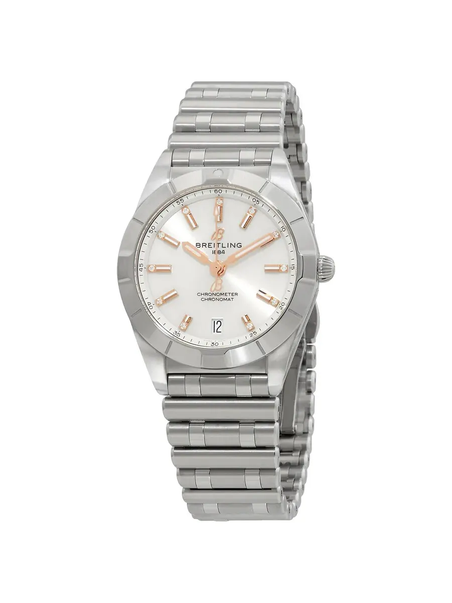 Женские часы Breitling Quartz с белым циферблатом и бриллиантами A77310101A3A1 — изображение 1 из 3, оттенок серебряный
