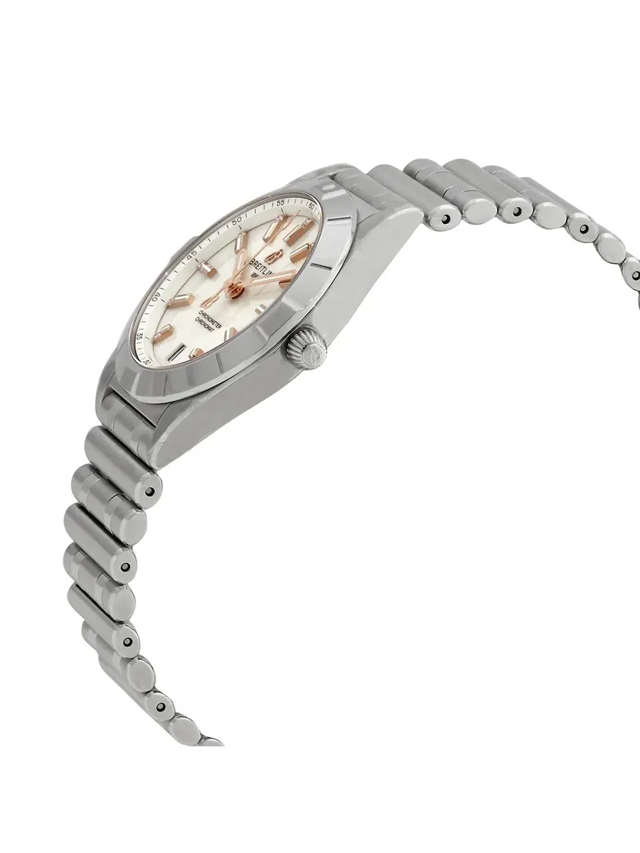 Женские часы Breitling Quartz с белым циферблатом и бриллиантами A77310101A3A1 — изображение 2 из 3, оттенок серебряный