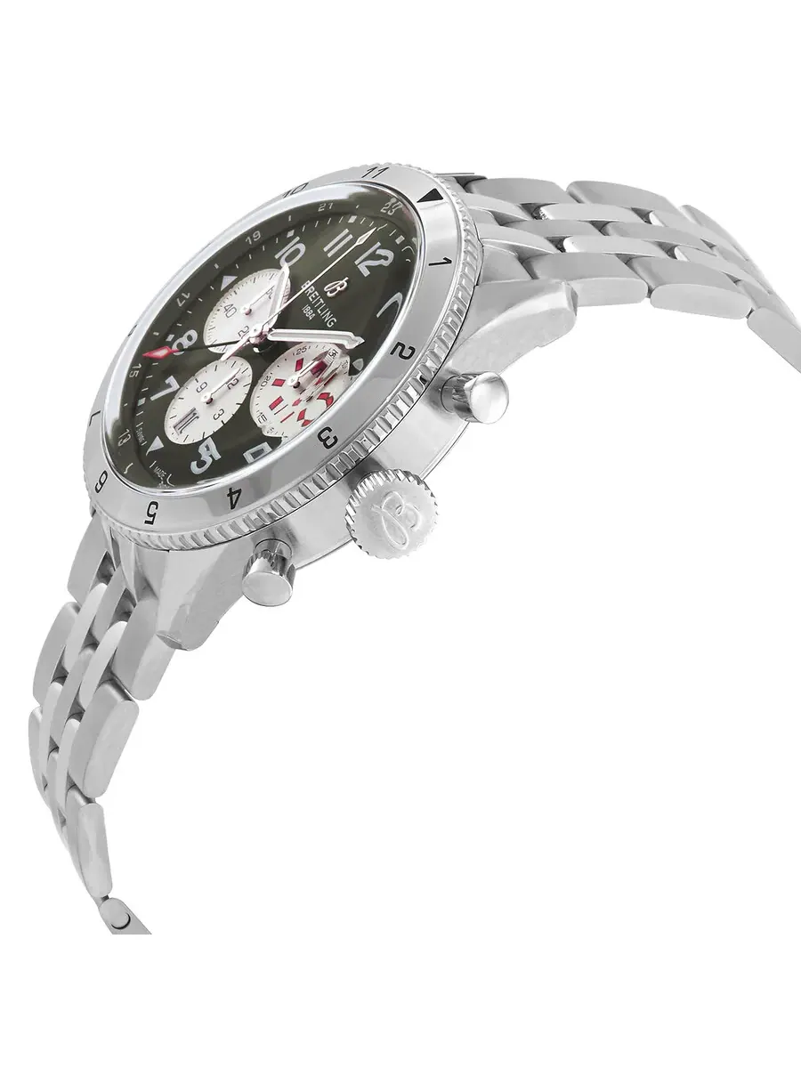 Мужские часы Breitling Super Avi Chronograph Automatic Chronometer с зеленым циферблатом AB04452A1L1A1 — изображение 2 из 3