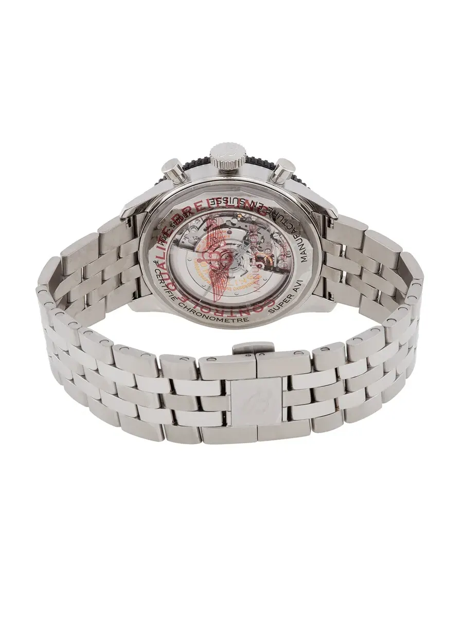 Мужские часы Breitling Super Avi 46mm GMT Mosquito Chronograph Automatic с черным циферблатом YB04451A1B1A1, оттенок черный