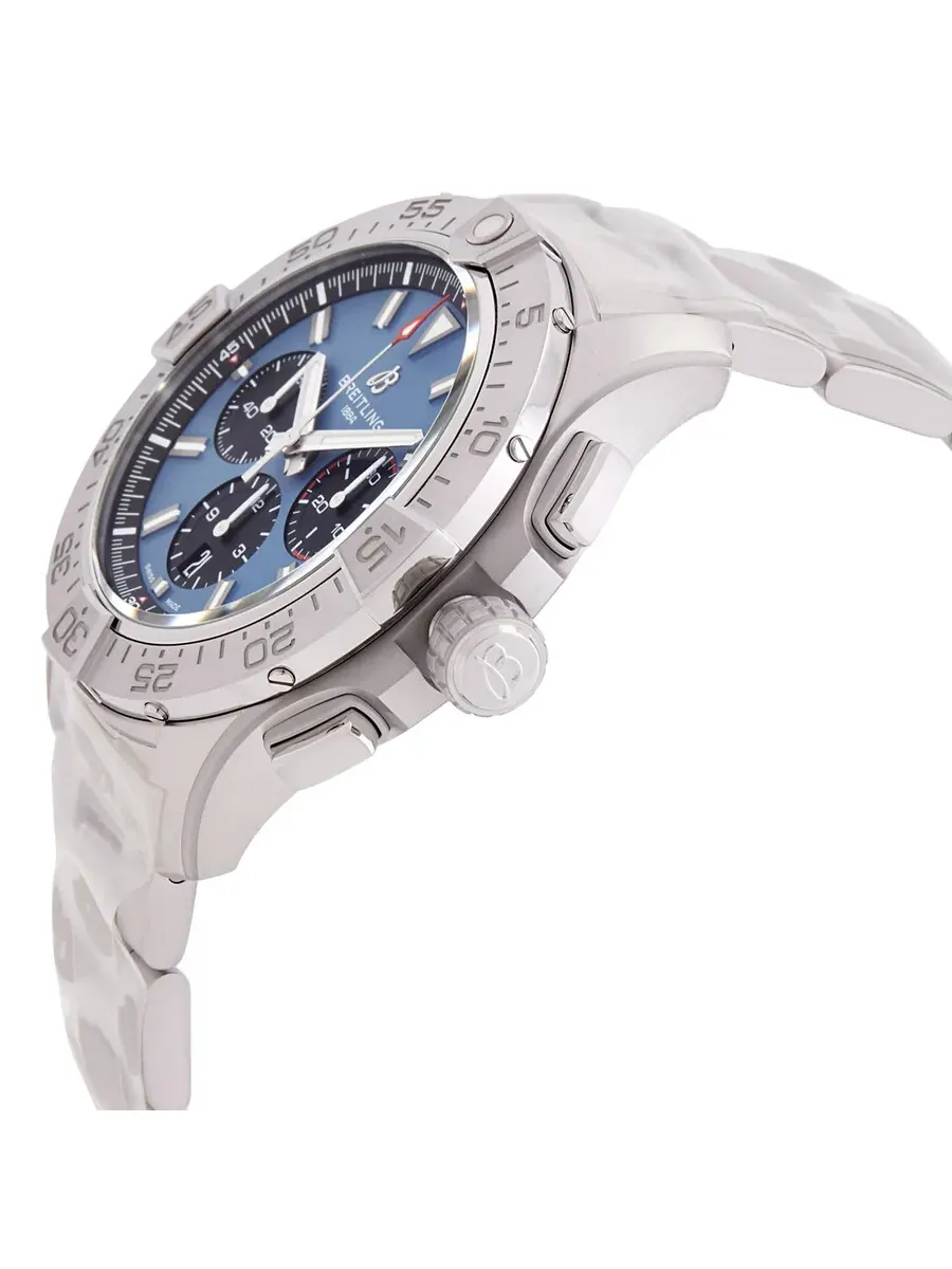 Мужские часы Breitling Super Avenger B01 46 мм, хронограф, автоматические, с синим циферблатом EB0148101C1E1