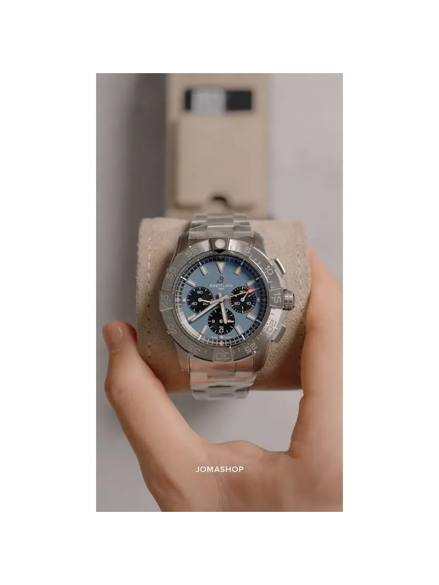 Мужские часы Breitling Super Avenger B01 46 мм, хронограф, автоматические, с синим циферблатом EB0148101C1E1