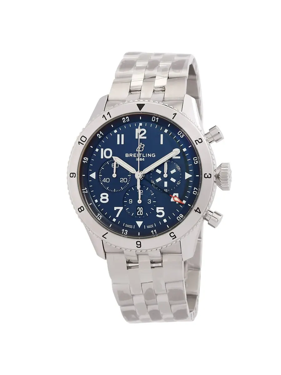 Часы Breitling Super AVI B04 Tribute To Vought GMT 46 мм с синим циферблатом AB04451A1C1A1 — изображение 1 из 3