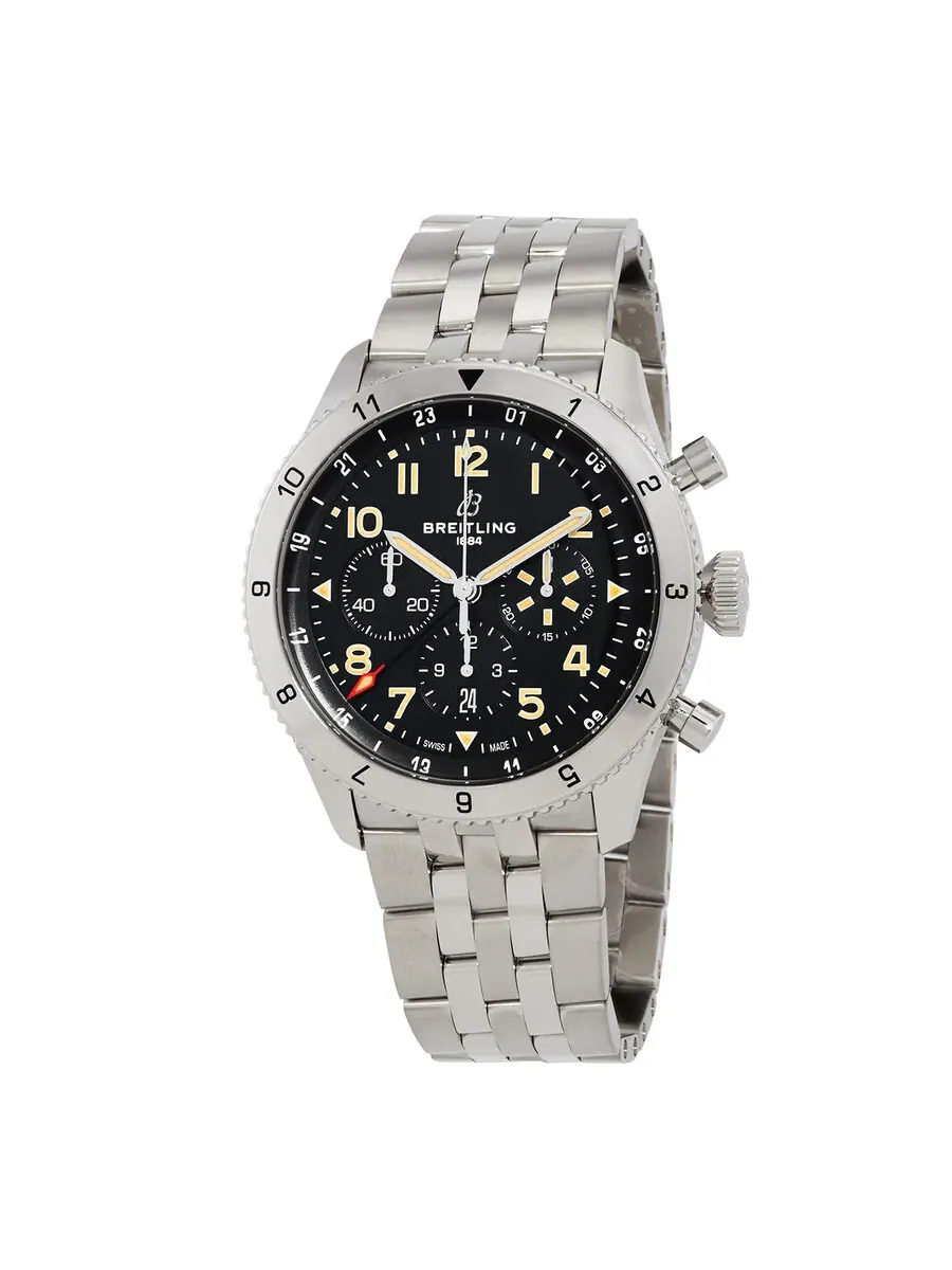Часы Breitling Super Avi Chronograph Automatic Chronometer с черным циферблатом для мужчин AB04453A1B1A1 — изображение 1 из 3