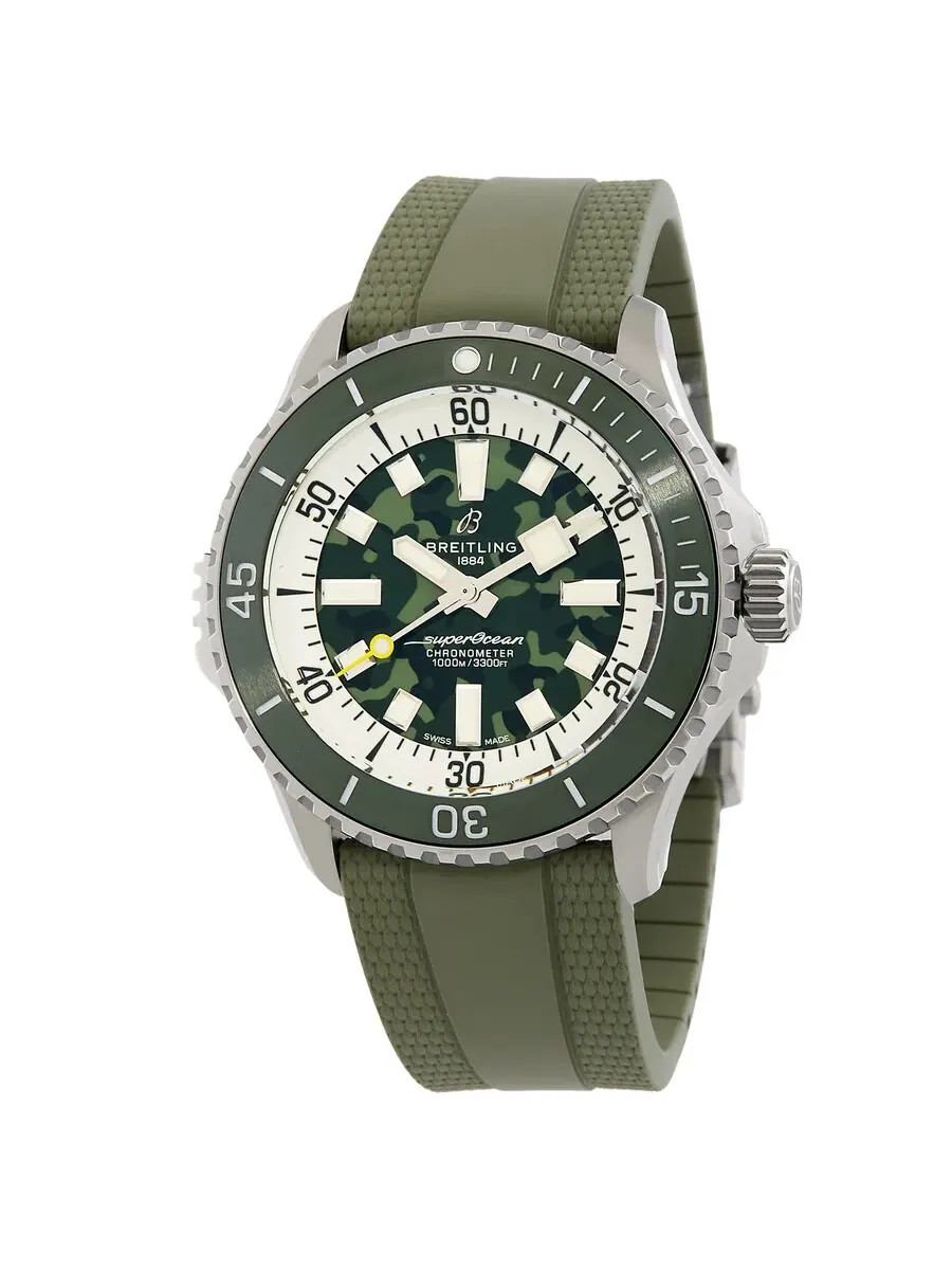 Мужские часы Breitling Superocean Automatic с зеленым циферблатом E10379D31L1S1 — изображение 1 из 3, оттенок зеленый