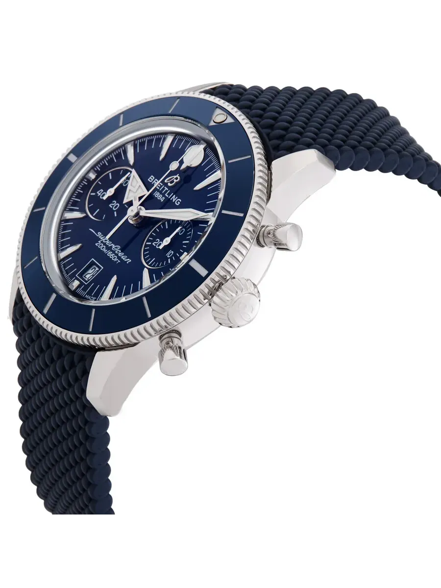 Мужские часы Breitling Superocean Heritage Chronograph Automatic Chronometer с синим циферблатом AB0156161C1S1, оттенок синий