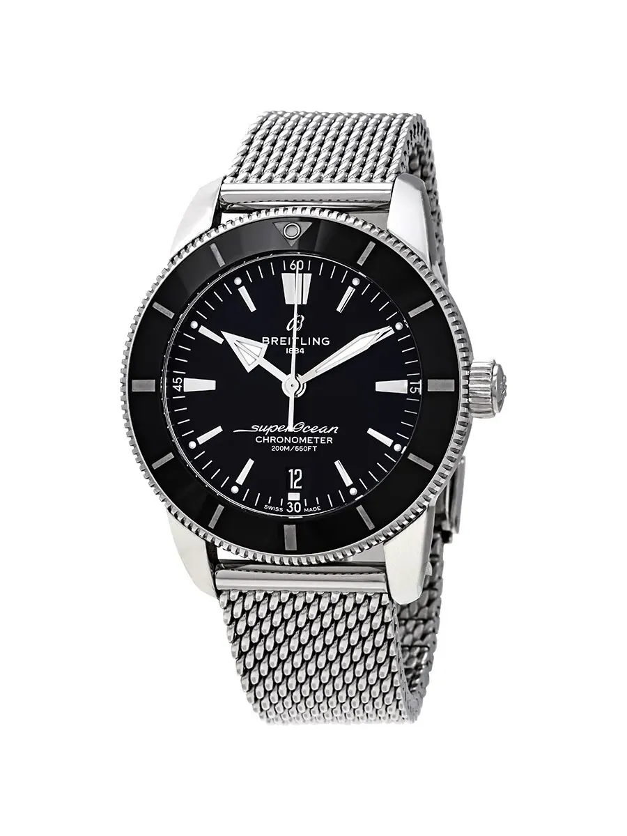 Мужские часы Breitling Superocean Heritage II Automatic Chronometer 44 мм с черным циферблатом AB2030121B1A1