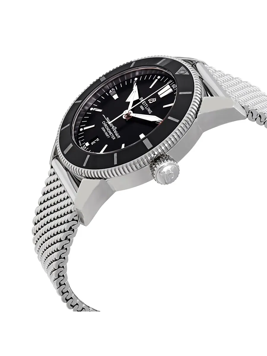 Мужские часы Breitling Superocean Heritage II Automatic Chronometer 44 мм с черным циферблатом AB2030121B1A1