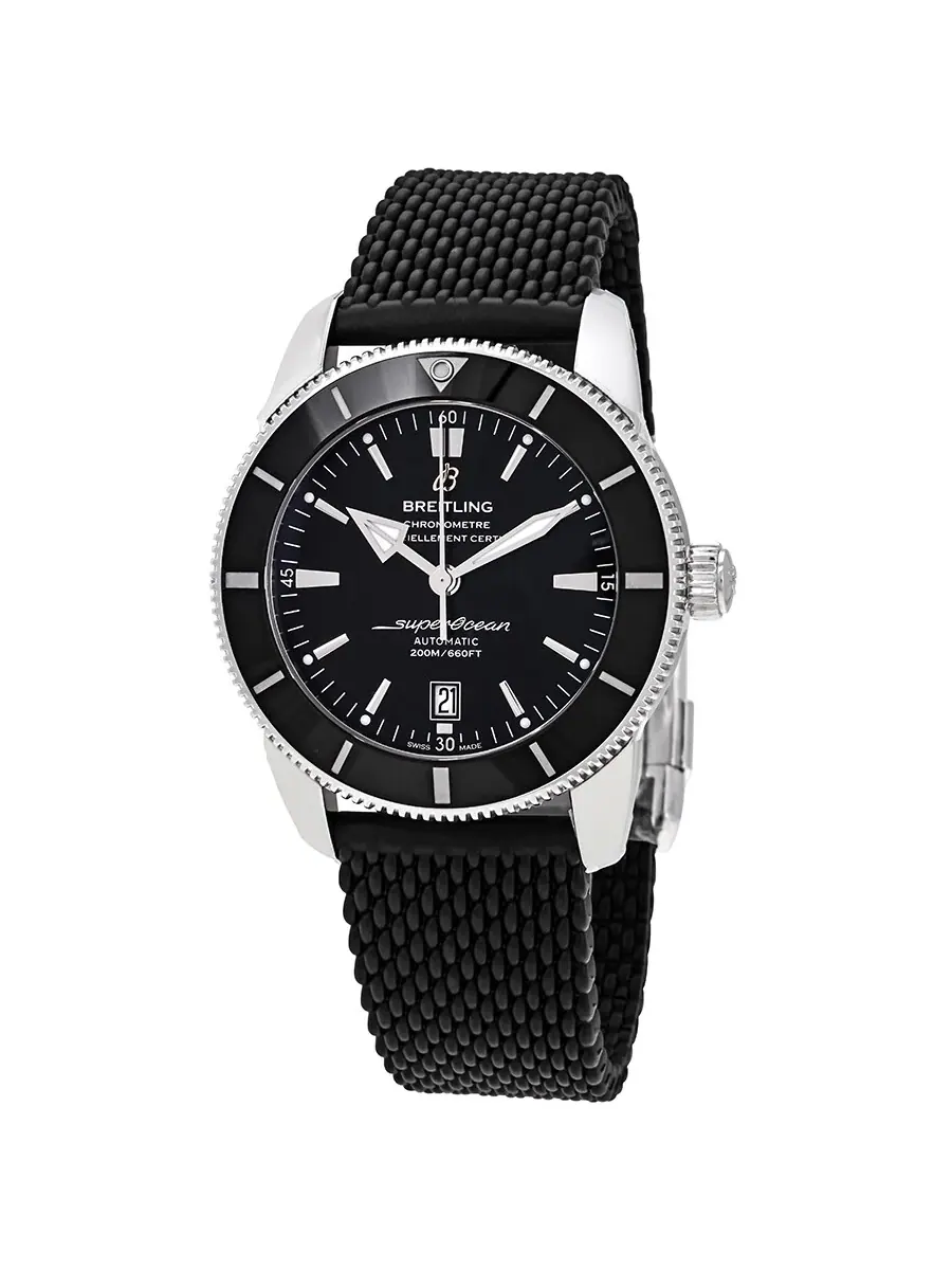 Мужские часы Breitling Superocean Heritage II Automatic 46 мм с черным циферблатом AB2020121B1S1