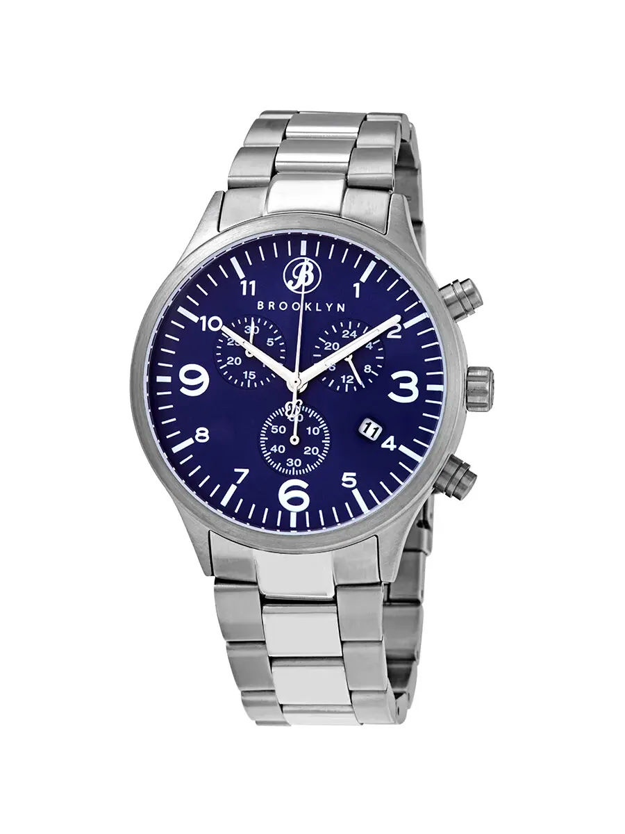 Мужские часы Brooklyn Watch Co. Bedford Brownstone II Quartz с синим циферблатом 308-BLU-2 — изображение 1 из 5