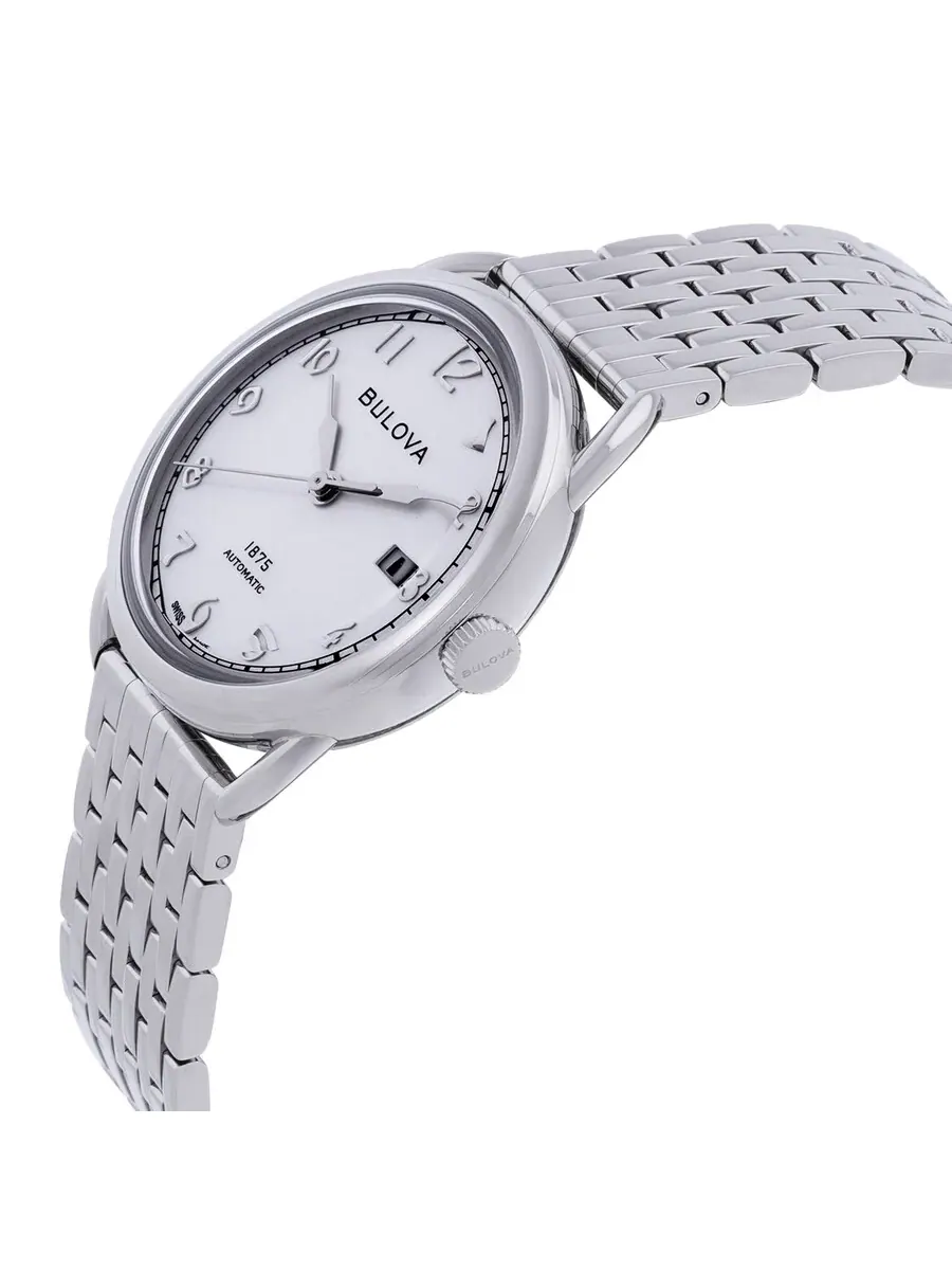 Мужские часы Bulova Commodore Automatic с серебристым циферблатом 96B326 — изображение 2 из 3, оттенок серебряный