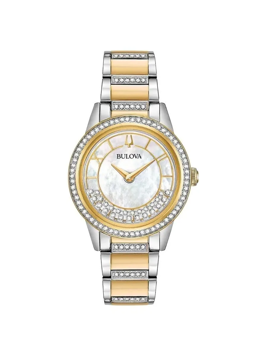Женские кварцевые часы Bulova Crystal Quartz 98L245 — серебристый
